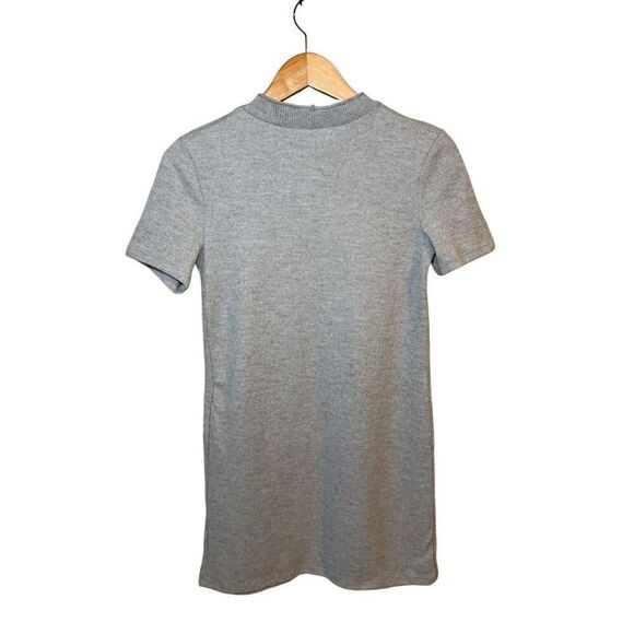 ZARA Short Sleeve Soft Mini Shift Dress In Gray - Picture 8 of 13